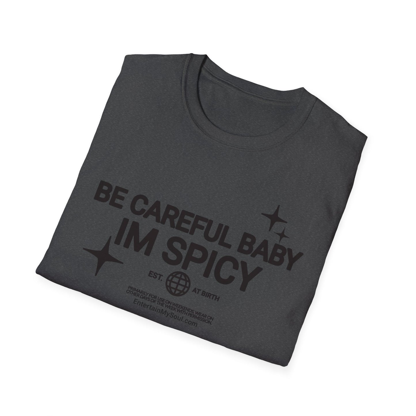 Be Careful Baby Im Spicy Unisex Softstyle T-Shirt