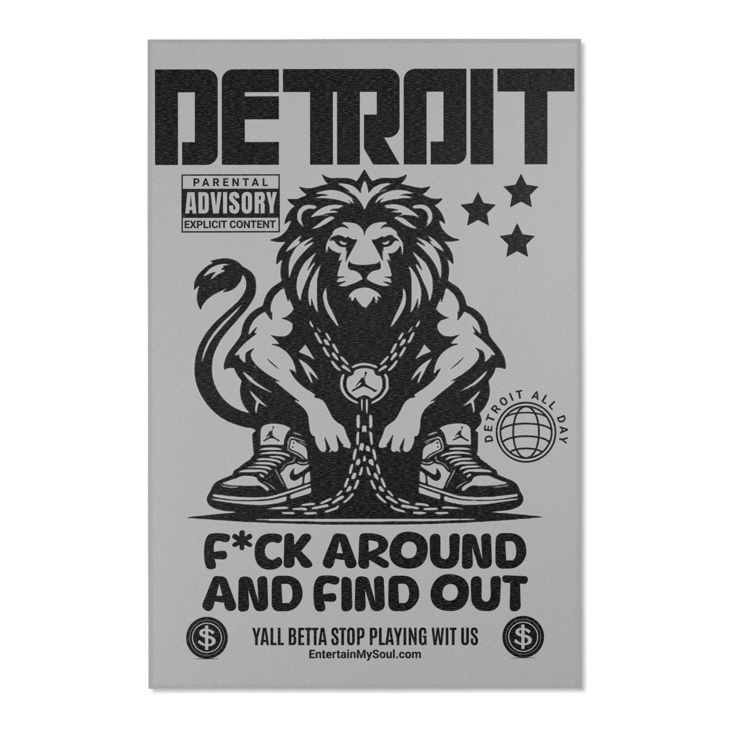 F*ck Around and Find Out Area Rug, Living Room Decor, Home Accent, Sports Fan Gift, Modern Design Rug