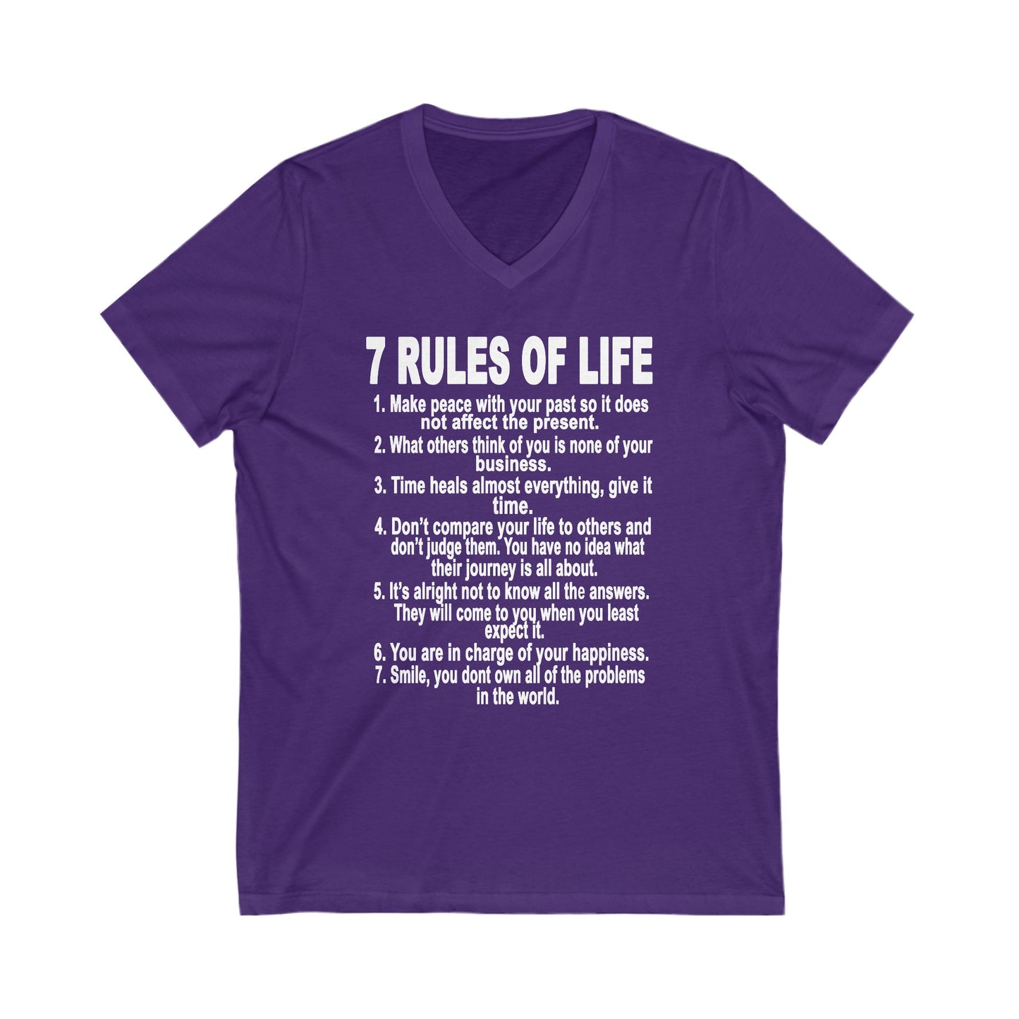 7 Rules of Life Women's V Neck T Shirt