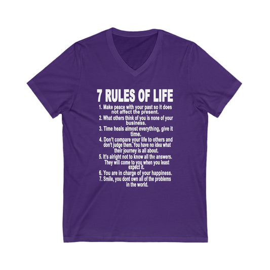 7 Rules of Life Women's V Neck T Shirt