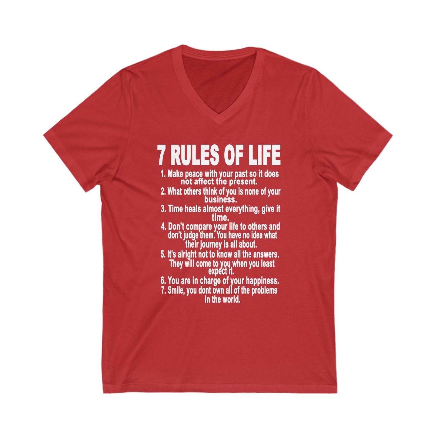 7 Rules of Life Women's V Neck T Shirt
