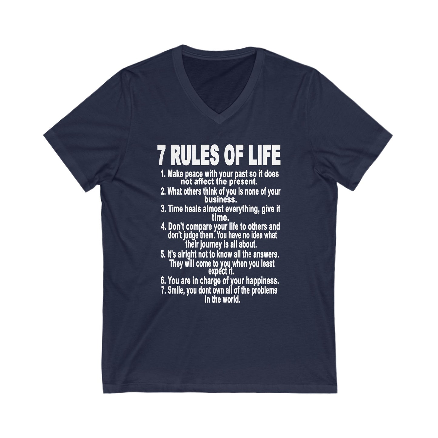 7 Rules of Life Women's V Neck T Shirt