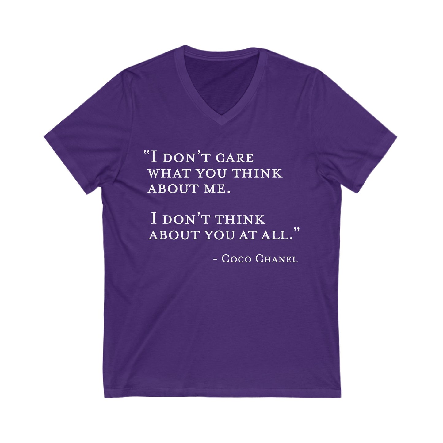 I Don't Care What You Think About Me V-Neck Tee Stylish Casual Wear