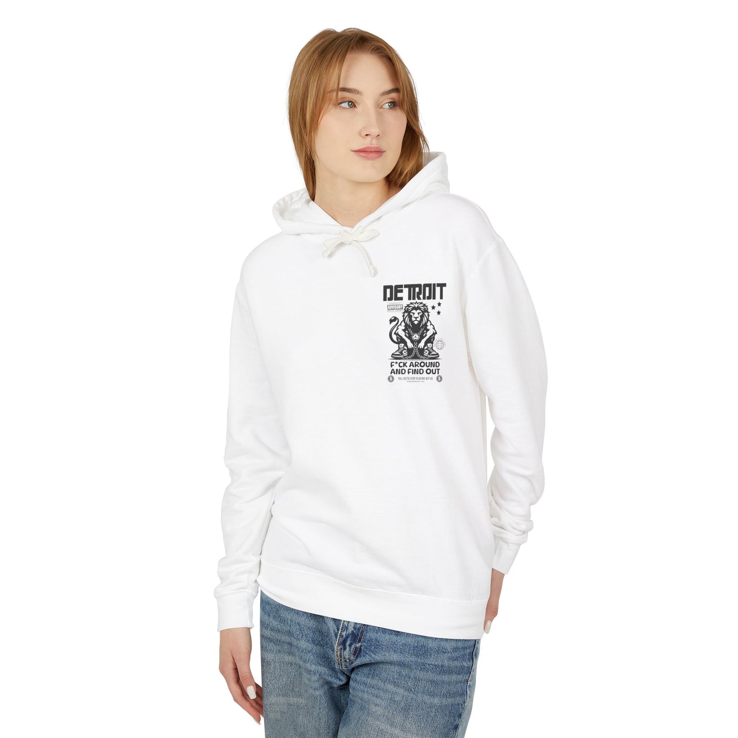 F*ck Around and Find Out Hoodie, Unisex Lightweight Sweatshirt for Casual Wear, Streetwear, Cool Gift for Detroit Fans, Vintage Style