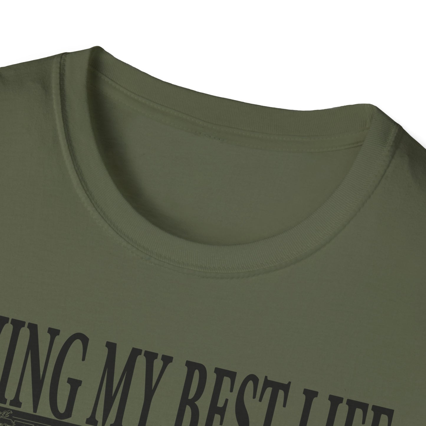 Living My Best Life Unisex Softstyle T-Shirt - Detroit Vibes Graphic Tee