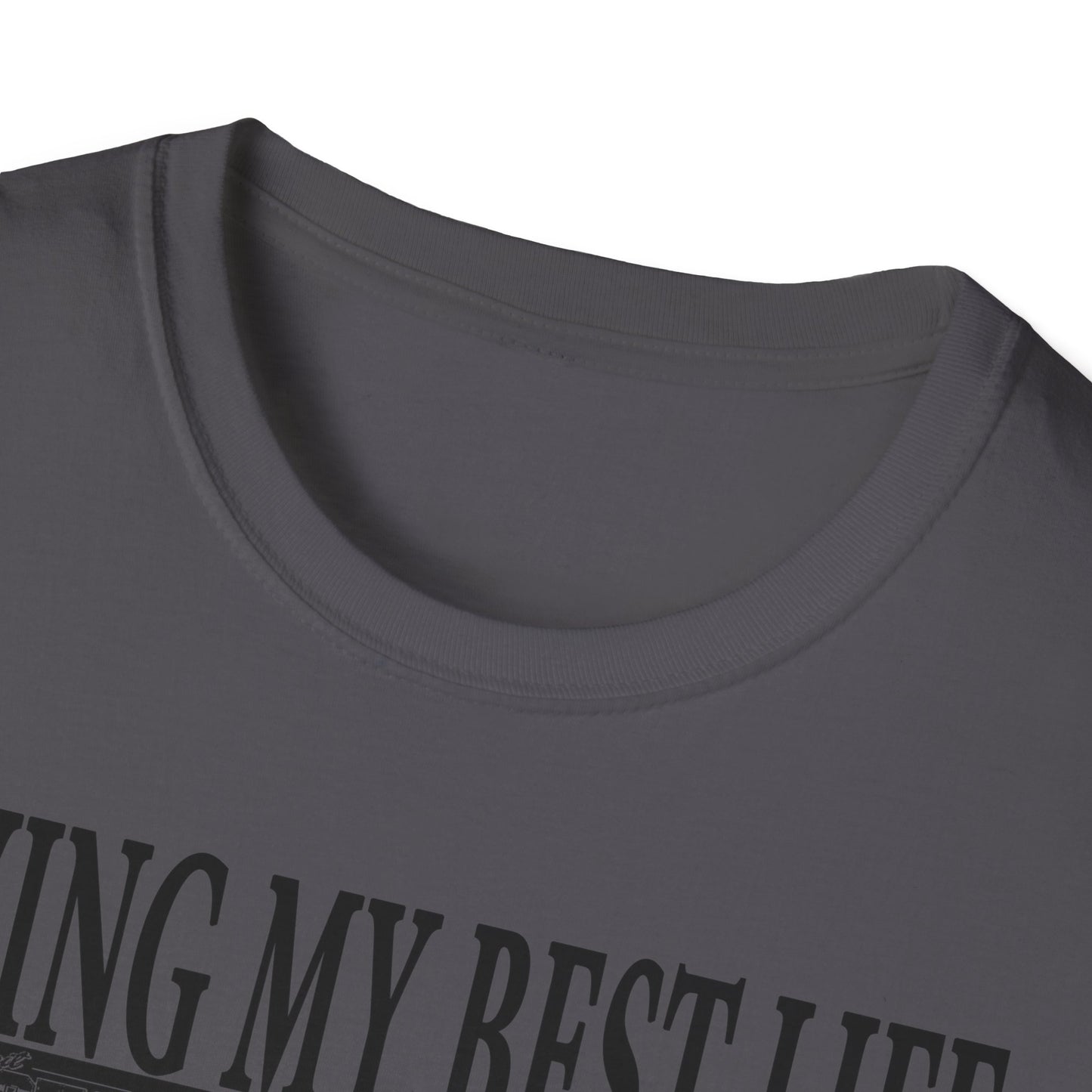 Living My Best Life Unisex Softstyle T-Shirt - Detroit Vibes Graphic Tee