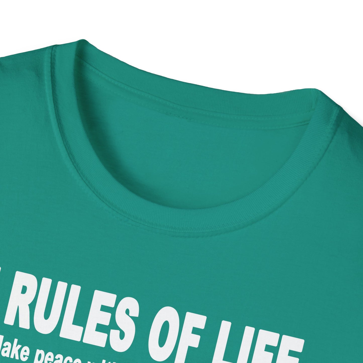 7 Rules of Life White Print Unisex Softstyle T-Shirt - Inspirational Quote Tee