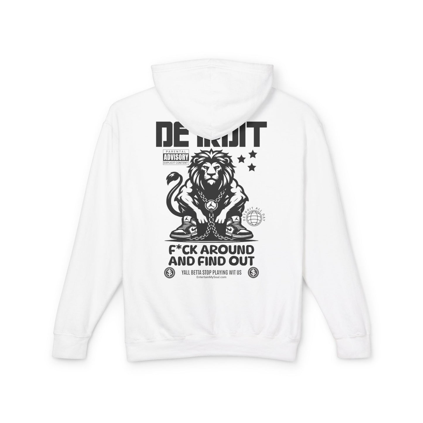 F*ck Around and Find Out Hoodie, Unisex Lightweight Sweatshirt for Casual Wear, Streetwear, Cool Gift for Detroit Fans, Vintage Style
