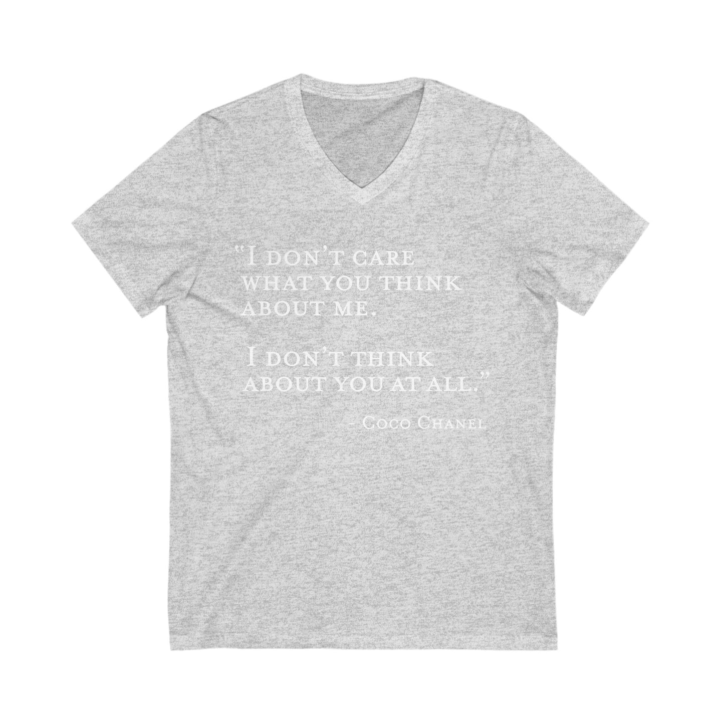 I Don't Care What You Think About Me V-Neck Tee Stylish Casual Wear