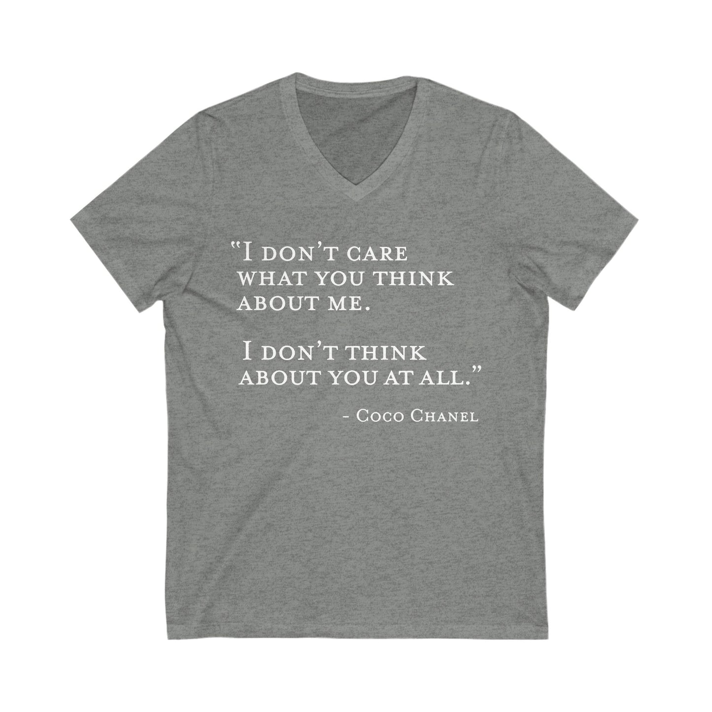 I Don't Care What You Think About Me V-Neck Tee Stylish Casual Wear