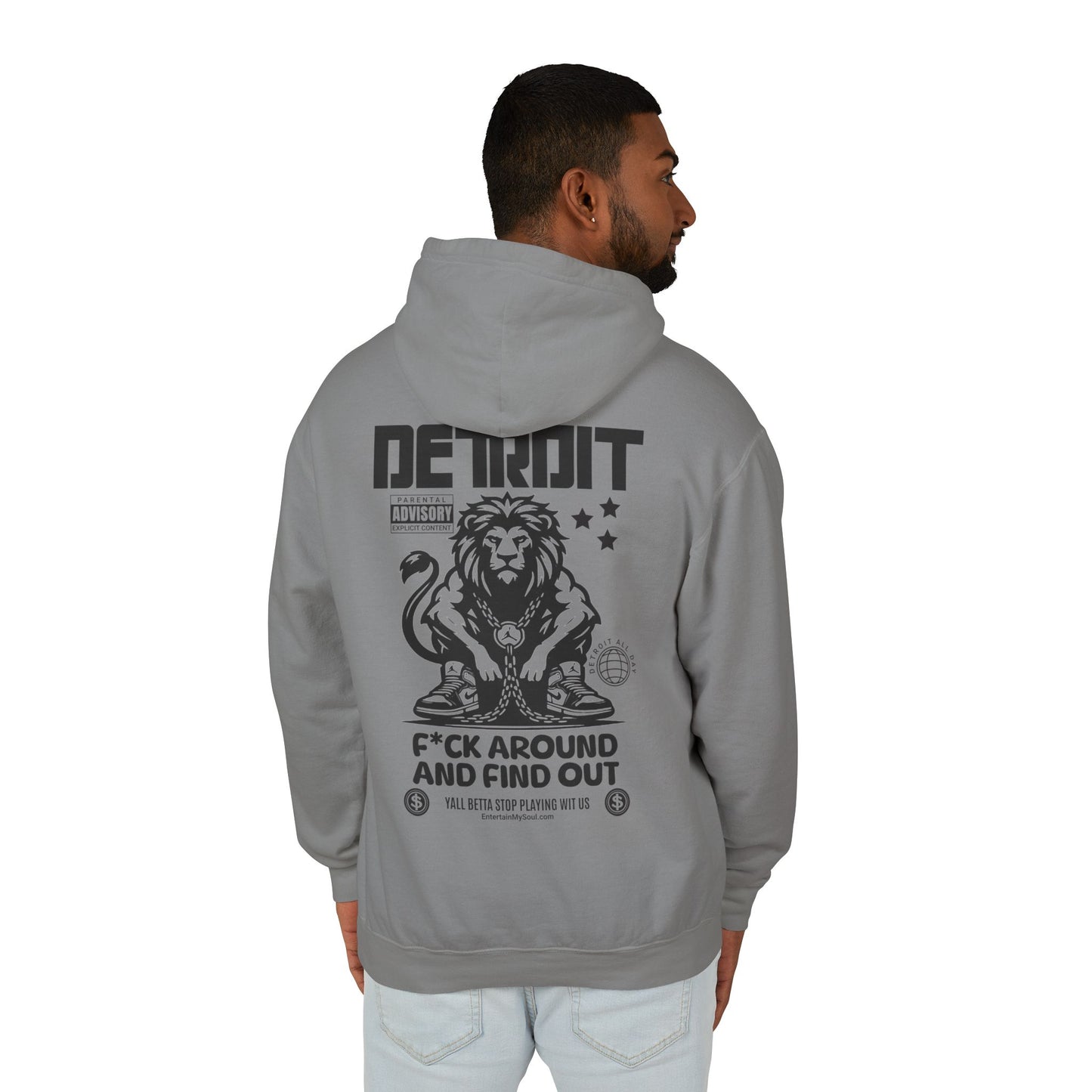 F*ck Around and Find Out Hoodie, Unisex Lightweight Sweatshirt for Casual Wear, Streetwear, Cool Gift for Detroit Fans, Vintage Style