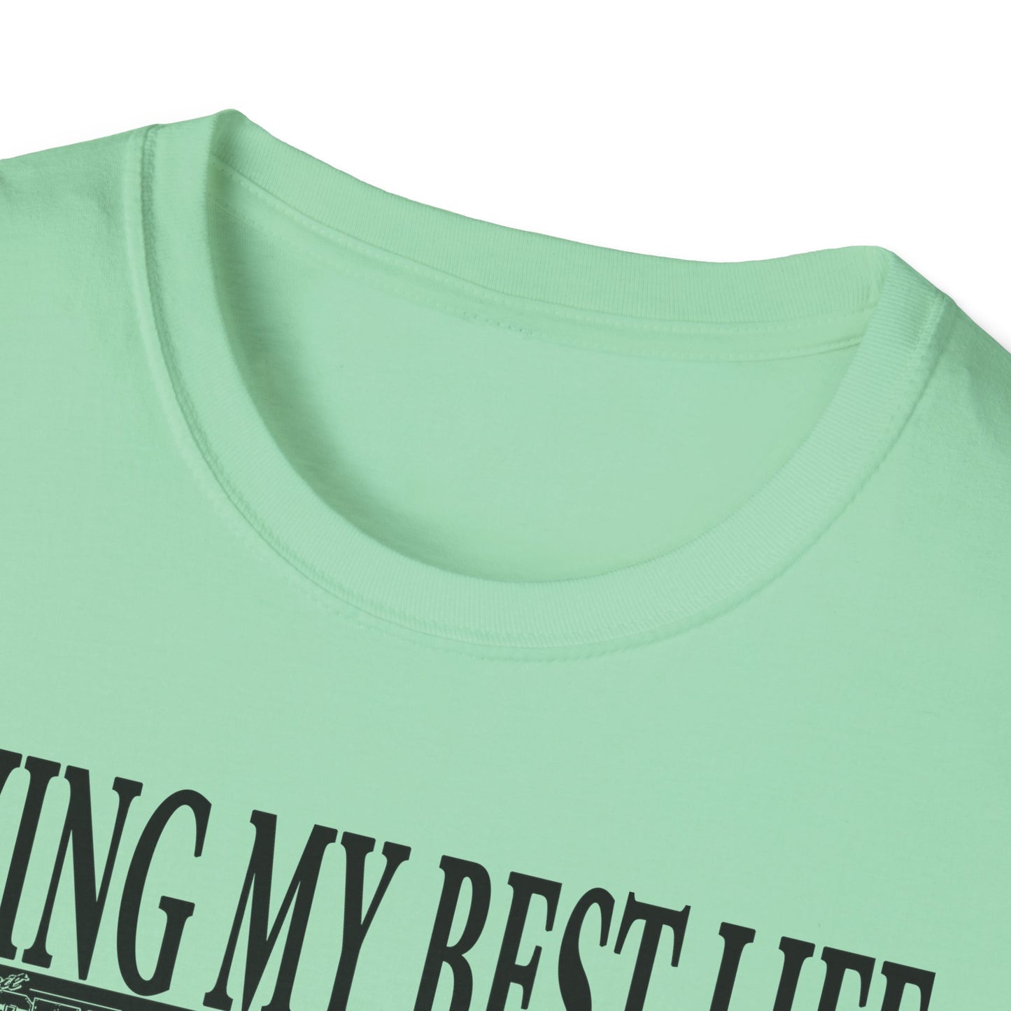 Living My Best Life Unisex Softstyle T-Shirt - Detroit Vibes Graphic Tee