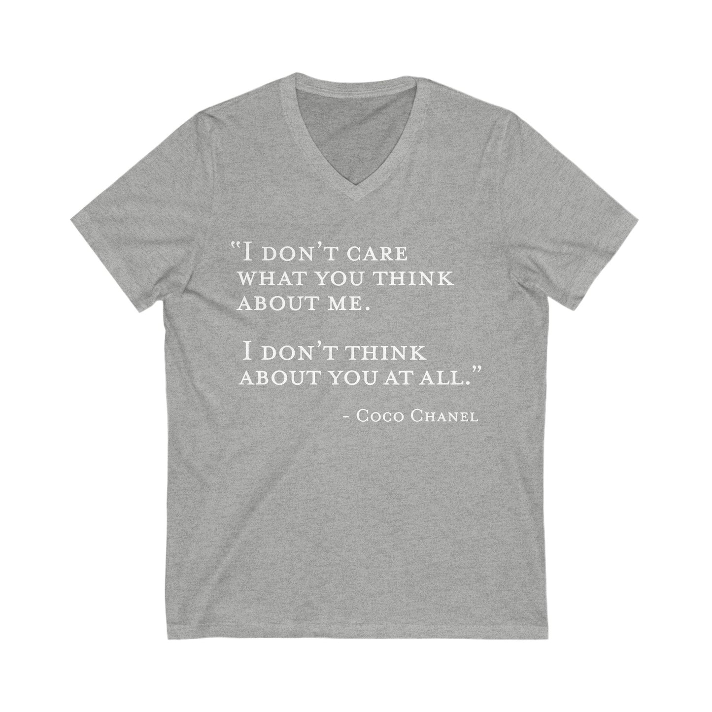 I Don't Care What You Think About Me V-Neck Tee Stylish Casual Wear