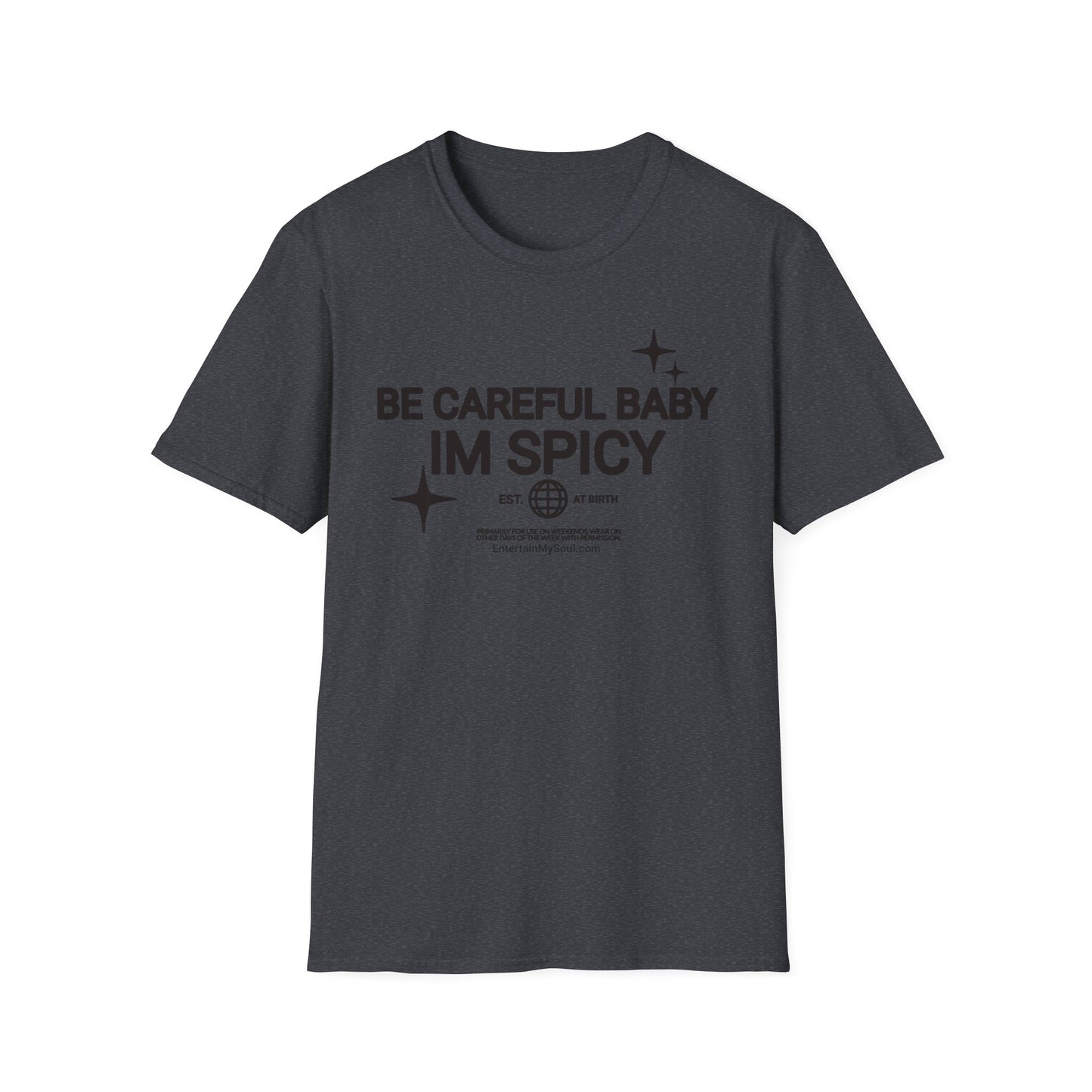 Be Careful Baby Im Spicy Unisex Softstyle T-Shirt