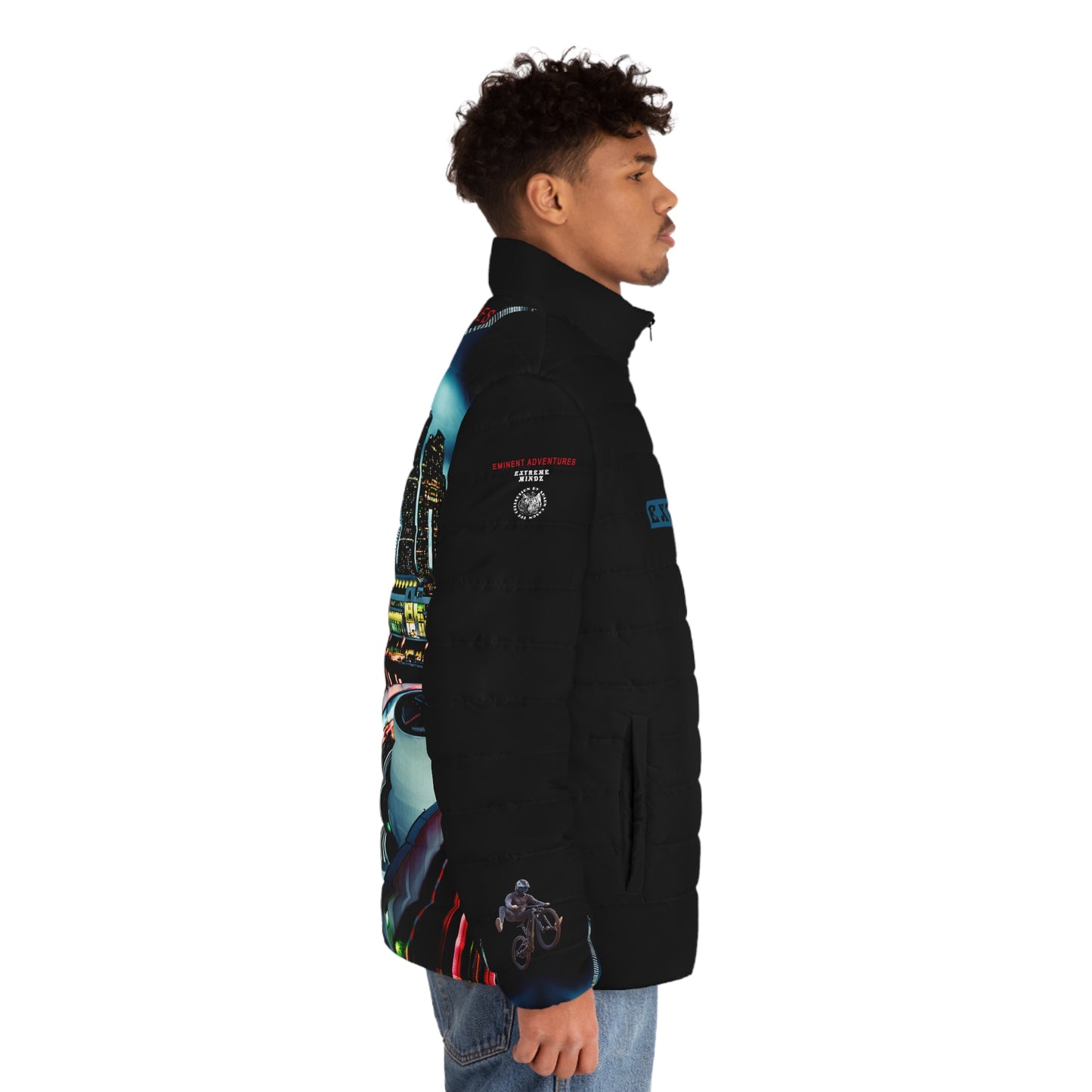 Extreme Mindz Men's Puffer Jacket (AOP)