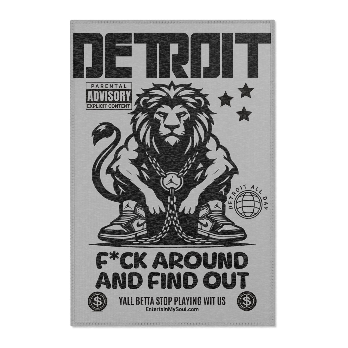 F*ck Around and Find Out Area Rug, Living Room Decor, Home Accent, Sports Fan Gift, Modern Design Rug