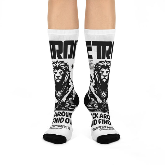 F*ck Around and Find Out Graphic Crew Socks for Comfort & Style | Cool Gift for Him/Her | Fun Accessories for Everyday Wear & Holidays