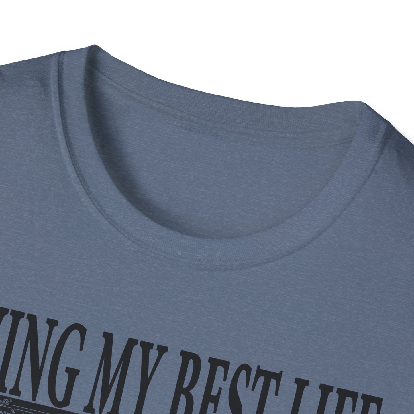 Living My Best Life Unisex Softstyle T-Shirt - Detroit Vibes Graphic Tee