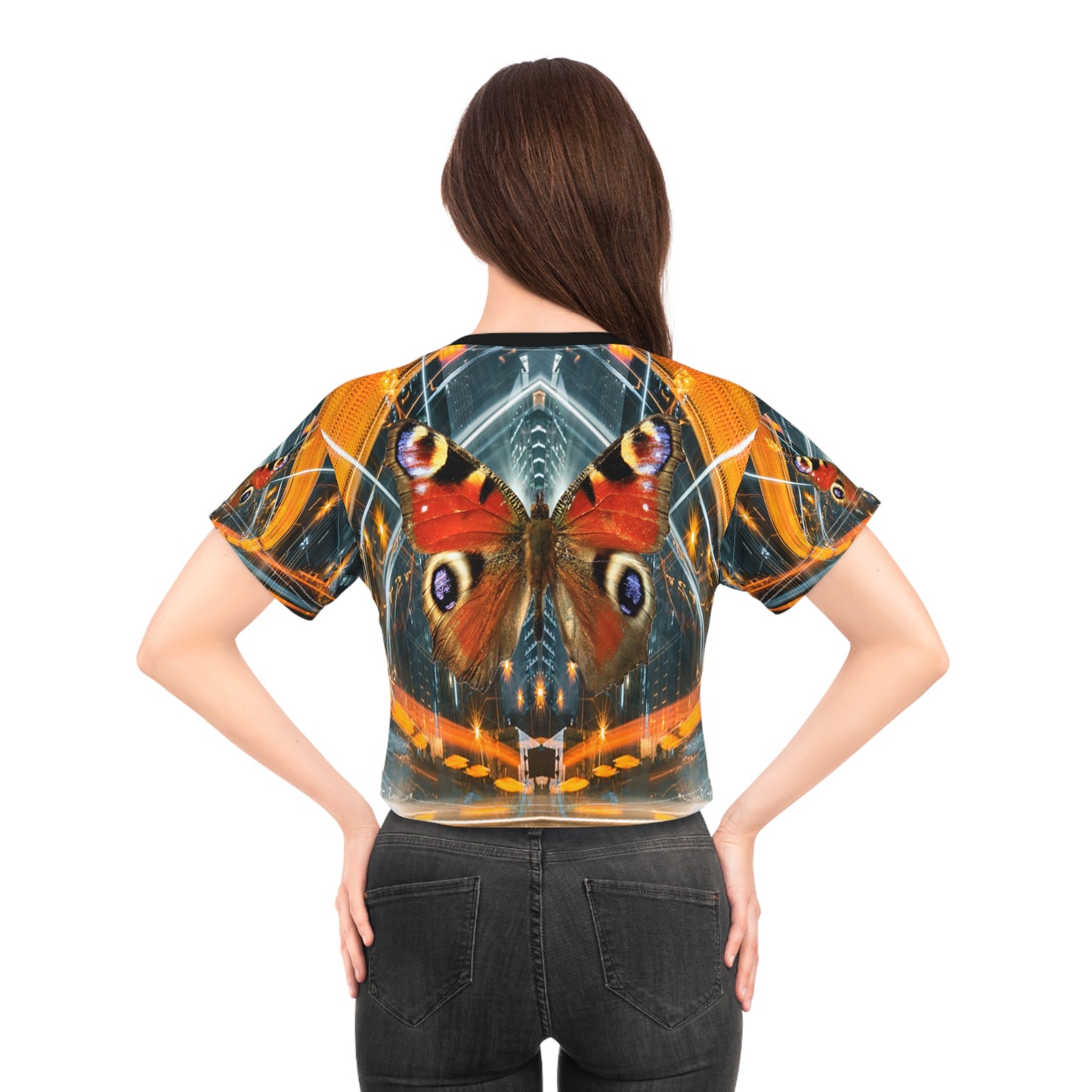 Butterflies Crop Tee (AOP)