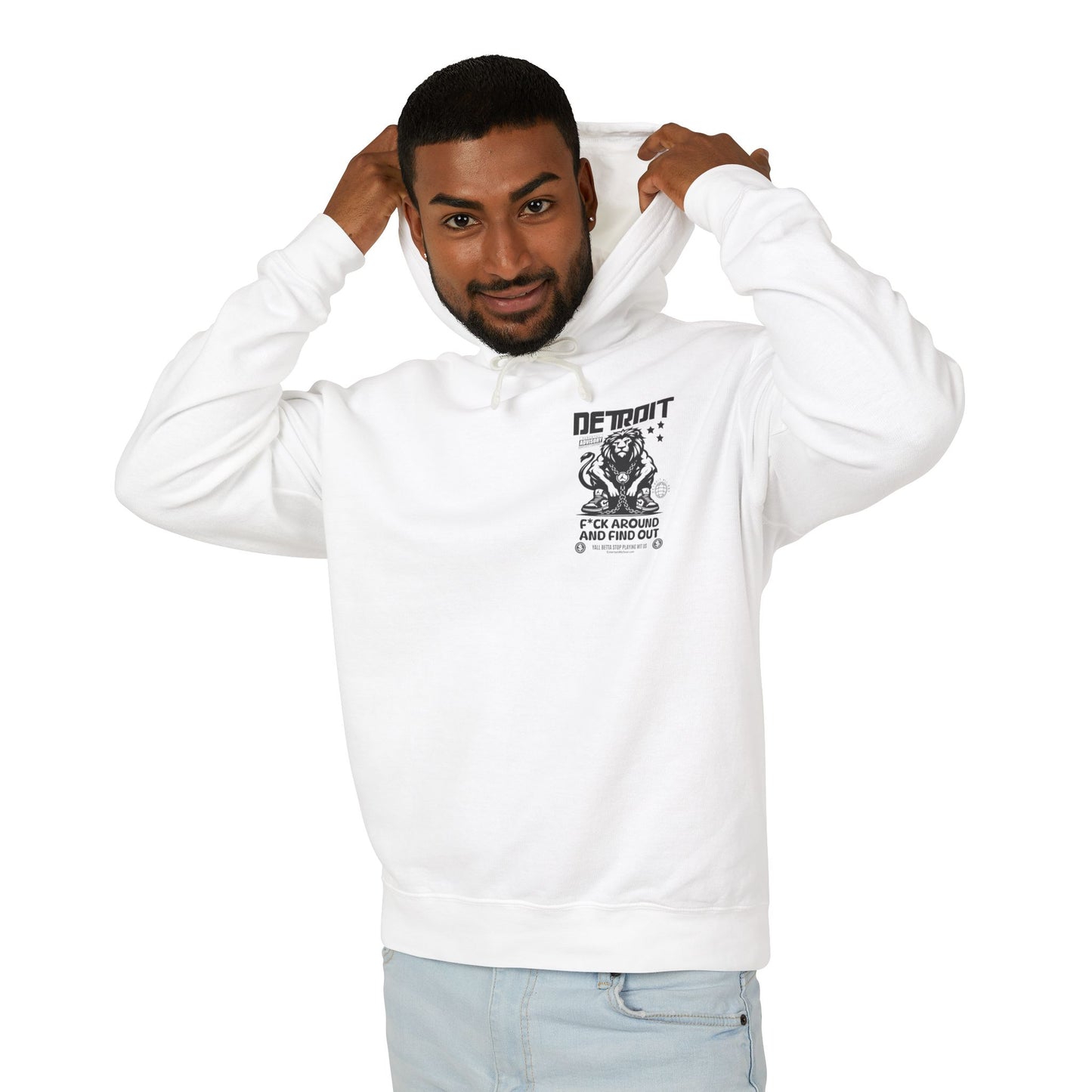 F*ck Around and Find Out Hoodie, Unisex Lightweight Sweatshirt for Casual Wear, Streetwear, Cool Gift for Detroit Fans, Vintage Style