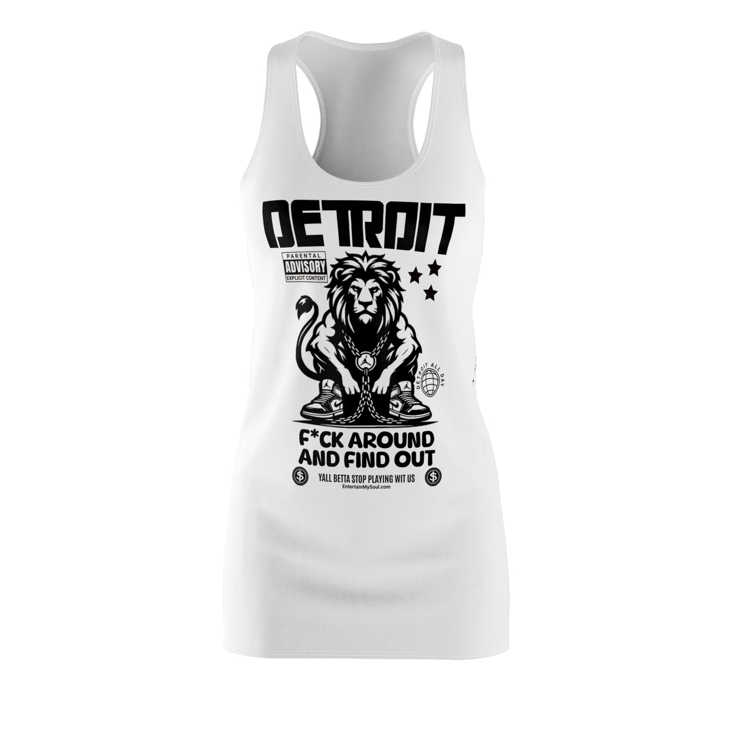 F*ck Around and Find Out Racerback Dress, Graphic Dress, Summer Outfit, Urban Fashion, Statement Apparel, Casual Wear