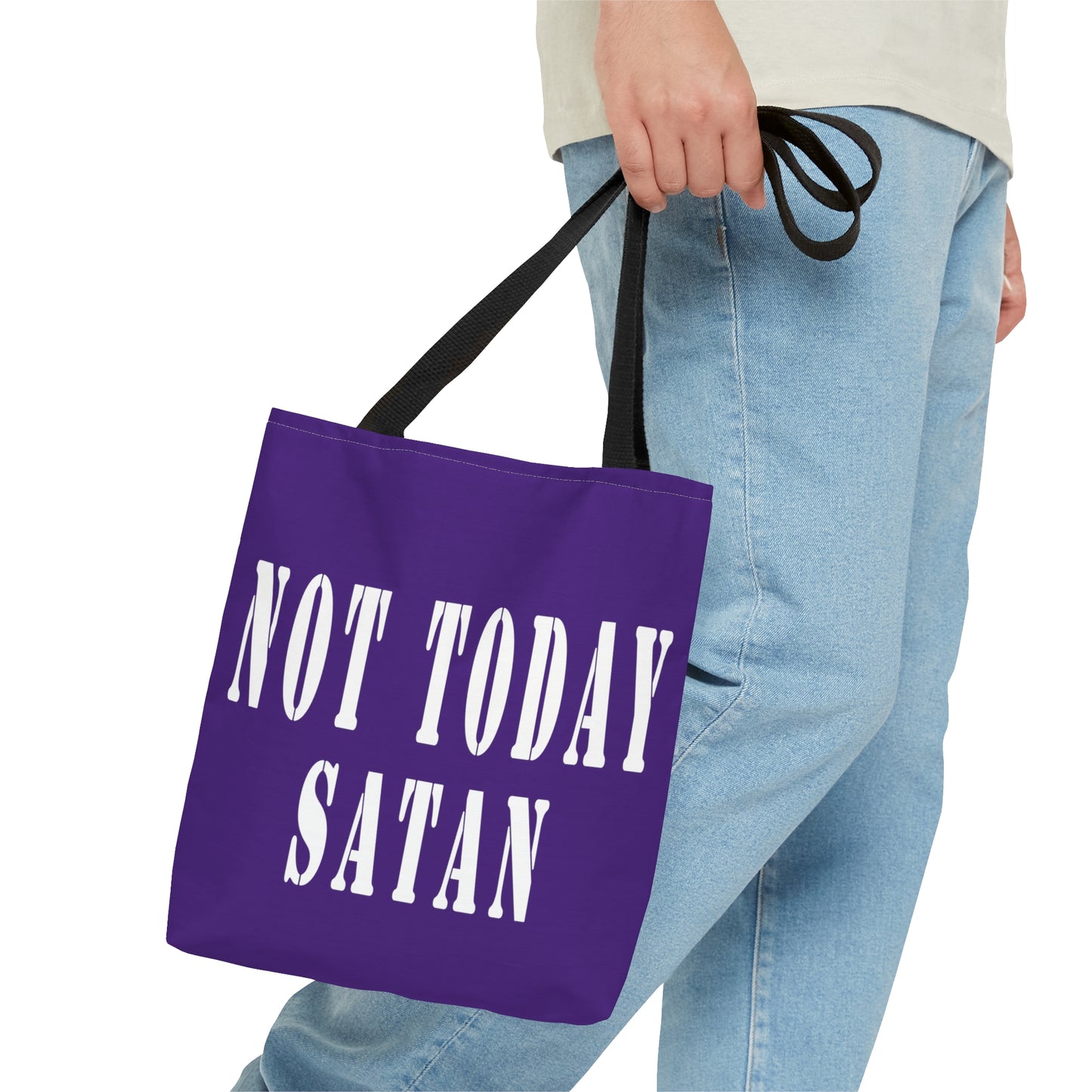 Not Today Satan Tote Bag (AOP)