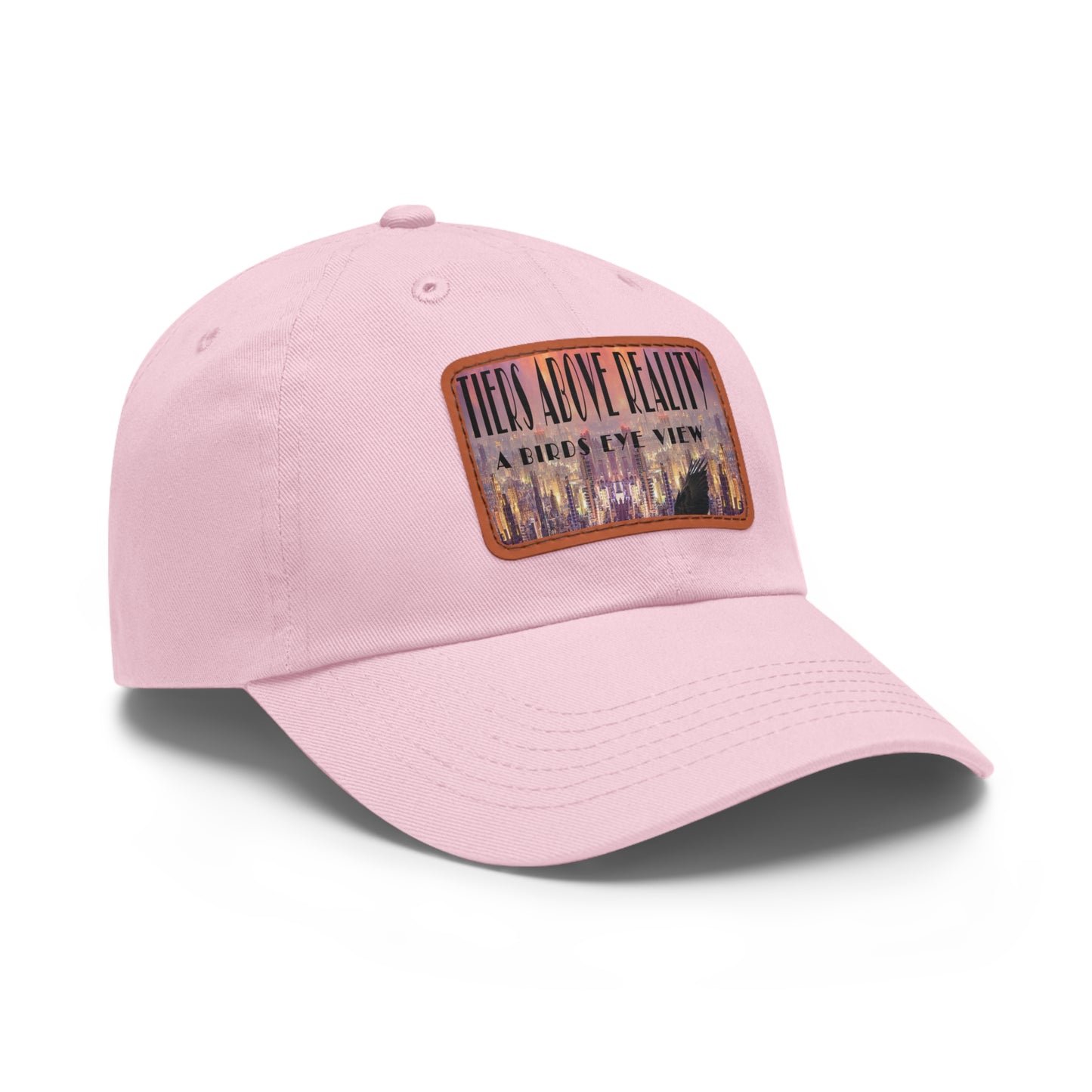 Tiers Above Reality Dad Hat with Leather Patch (Rectangle)