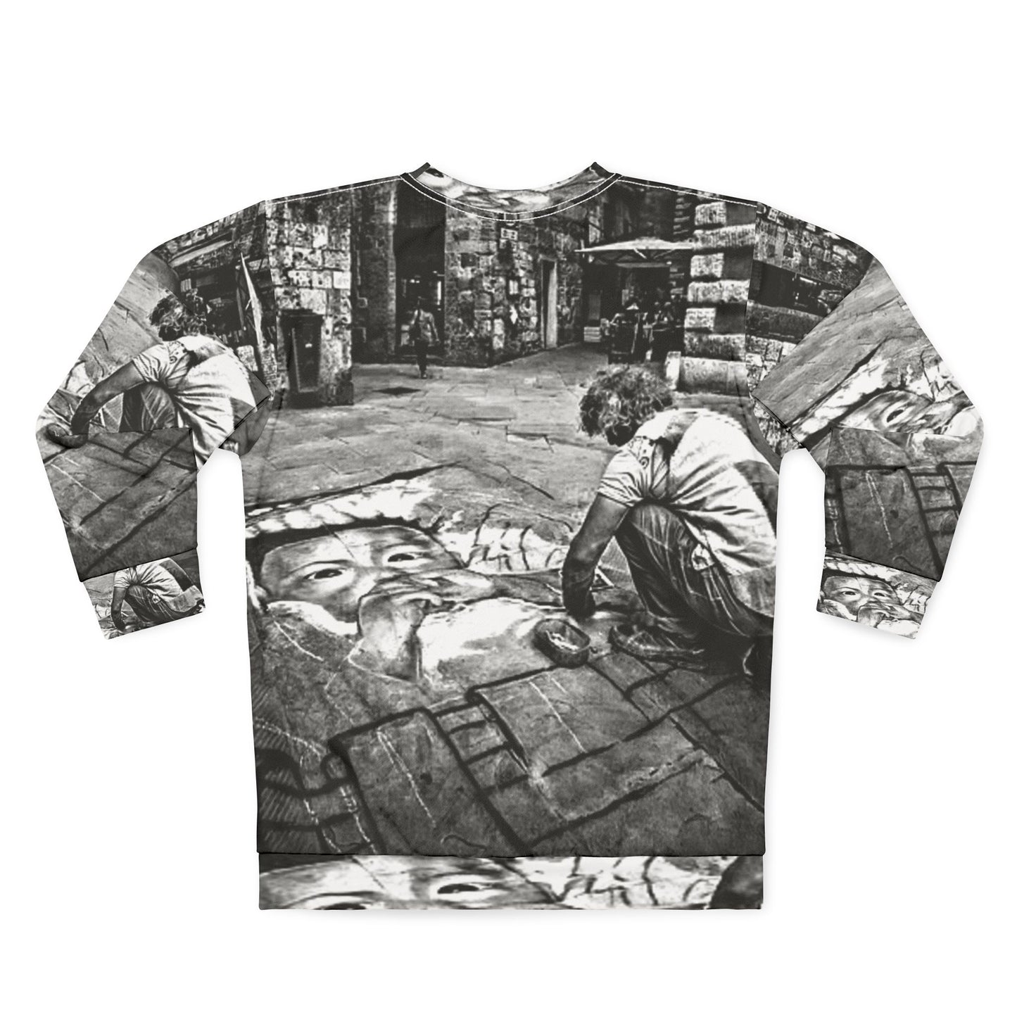 Do It Now Gold Street Art Crewneck Sweatshirt — Chalk Pavement Mural Design