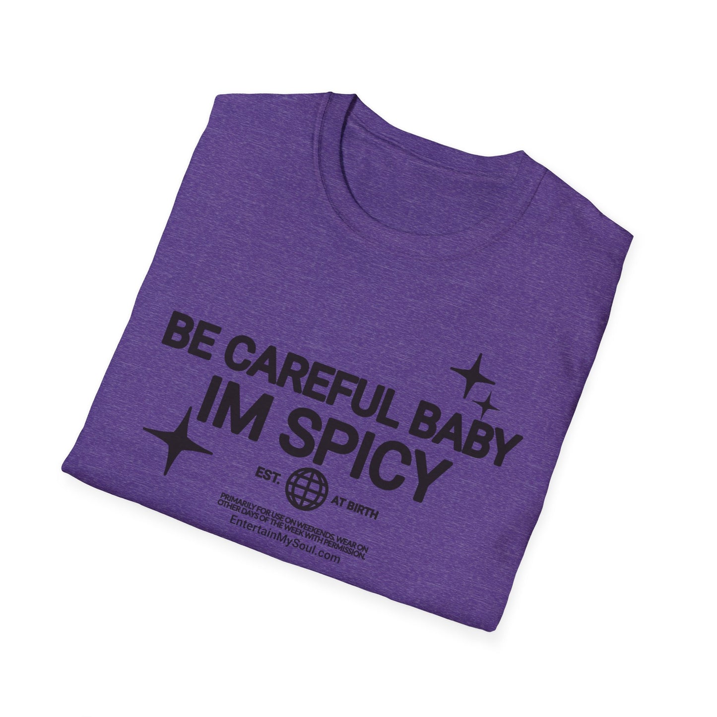 Be Careful Baby Im Spicy Unisex Softstyle T-Shirt