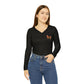 Butterflies Women's Long Sleeve V-neck Shirt (AOP)