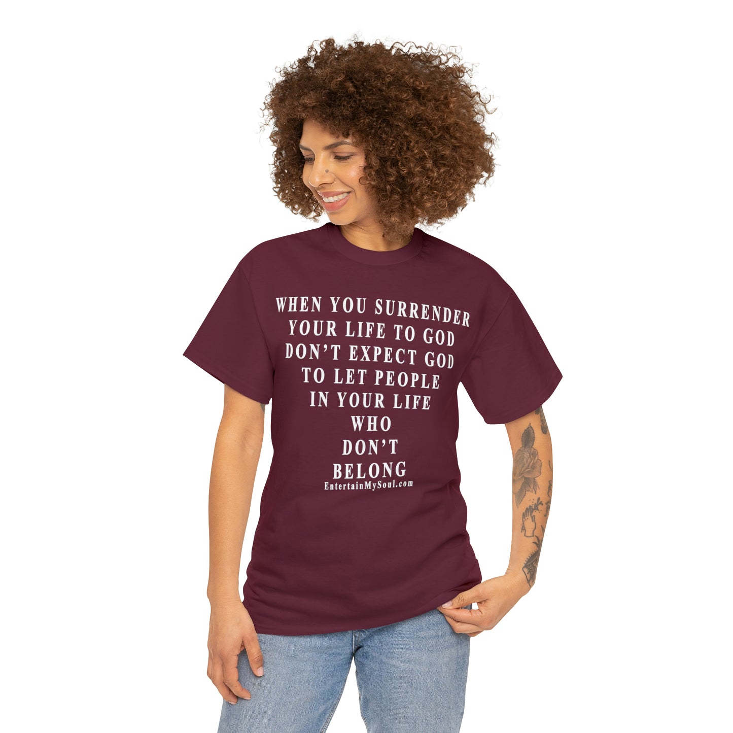 When You Surrender Your Life to God Unisex Heavy Cotton Tee