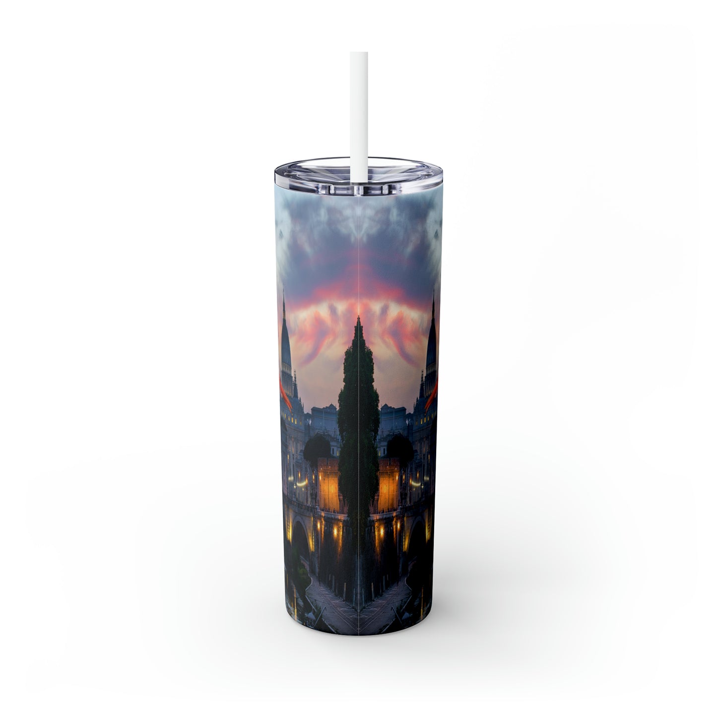 Heavenly Destinations Skinny Tumbler with Straw, 20oz