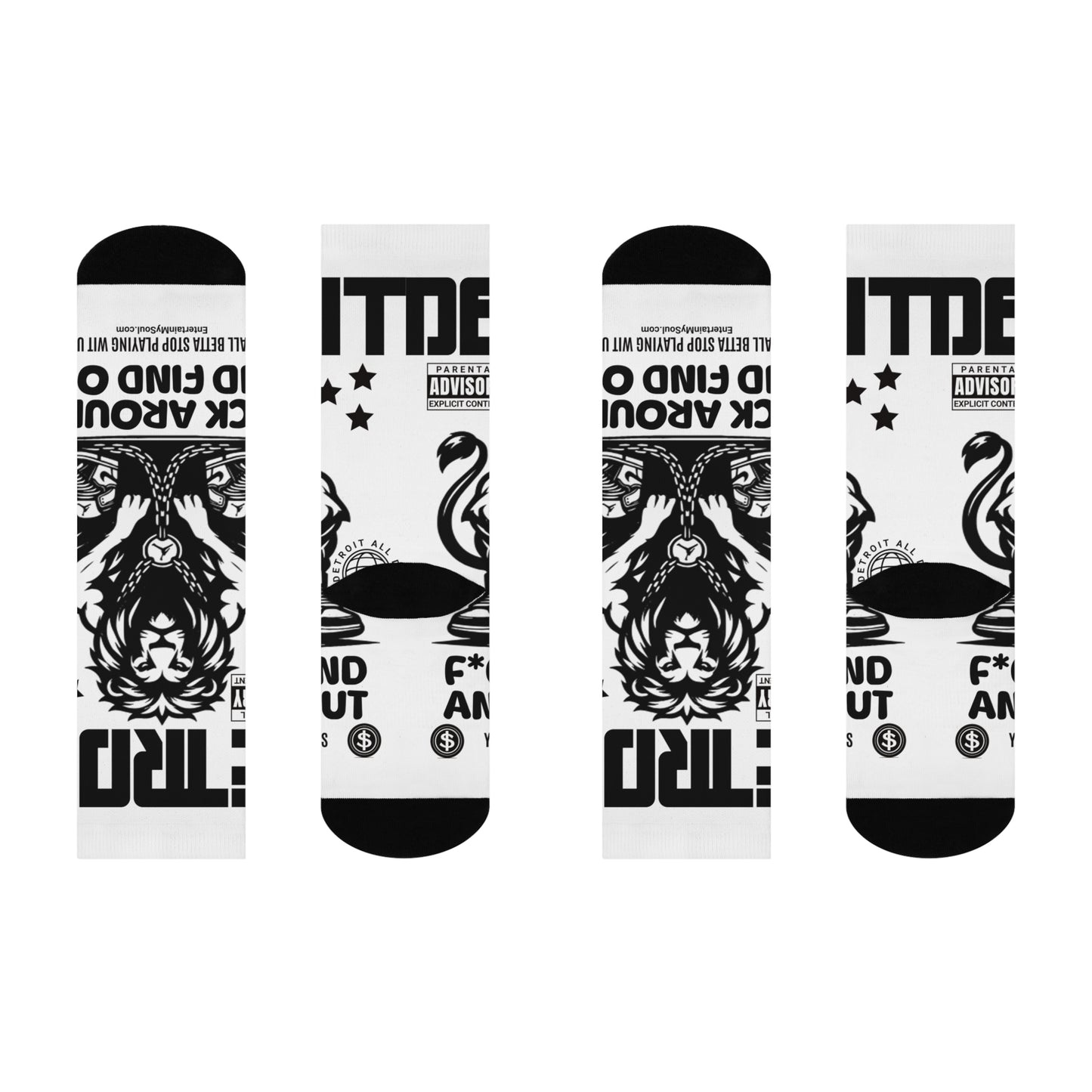 F*ck Around and Find Out Graphic Crew Socks for Comfort & Style | Cool Gift for Him/Her | Fun Accessories for Everyday Wear & Holidays