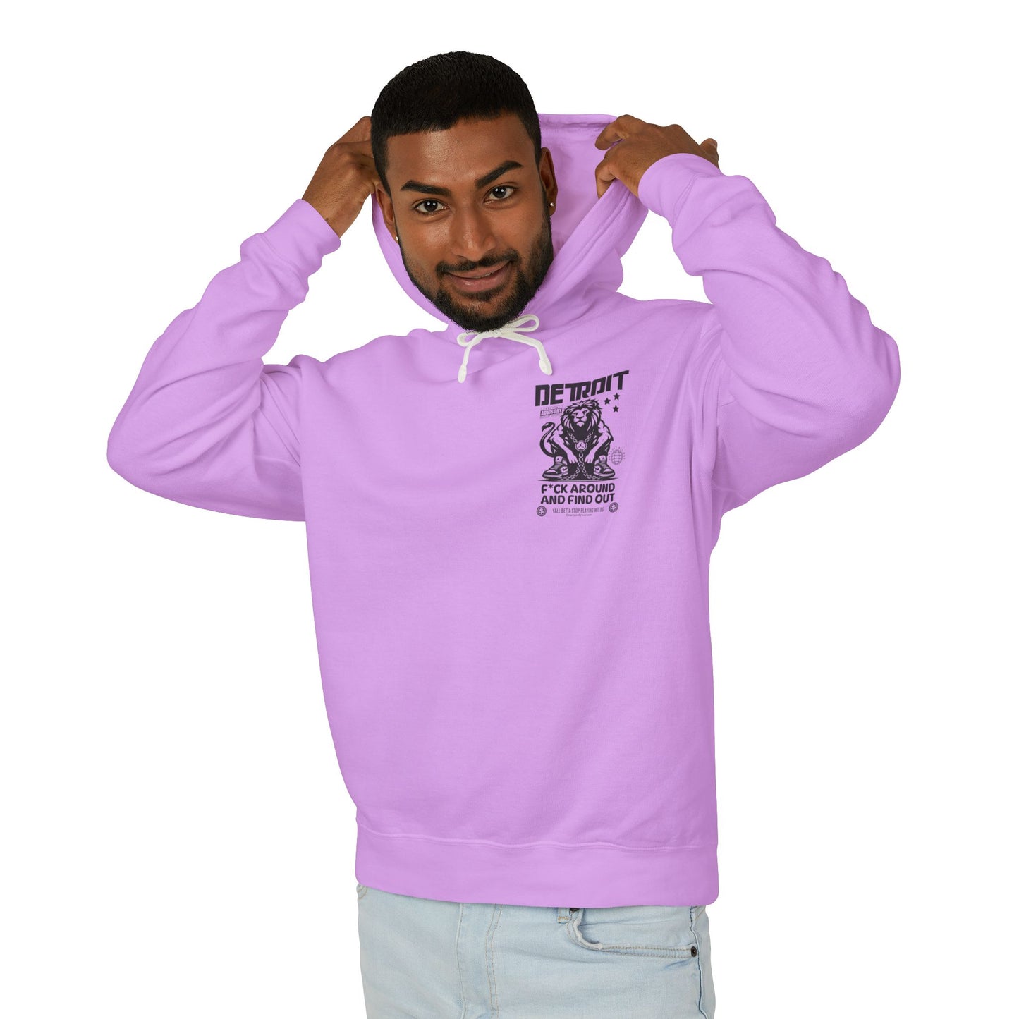 F*ck Around and Find Out Hoodie, Unisex Lightweight Sweatshirt for Casual Wear, Streetwear, Cool Gift for Detroit Fans, Vintage Style