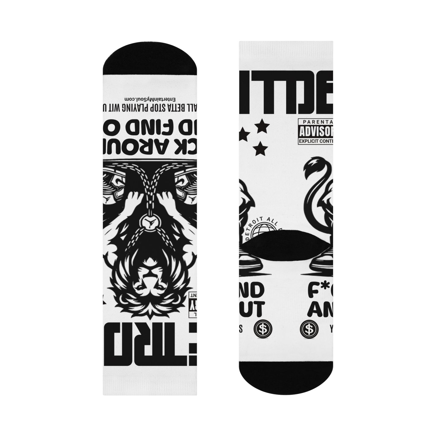 F*ck Around and Find Out Graphic Crew Socks for Comfort & Style | Cool Gift for Him/Her | Fun Accessories for Everyday Wear & Holidays