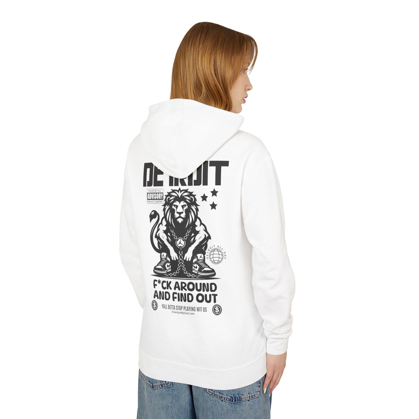 F*ck Around and Find Out Hoodie, Unisex Lightweight Sweatshirt for Casual Wear, Streetwear, Cool Gift for Detroit Fans, Vintage Style