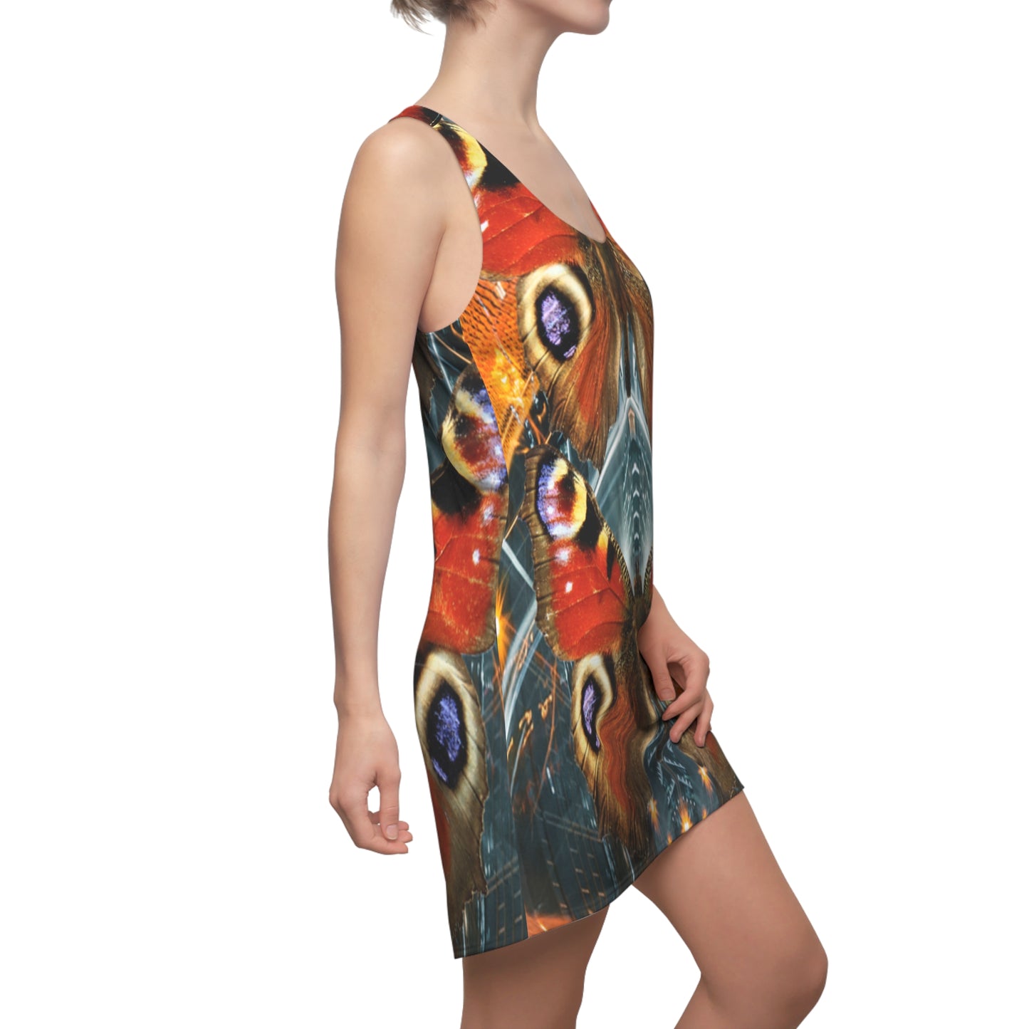 Butterflies Women's Cut & Sew Racerback Dress (AOP)