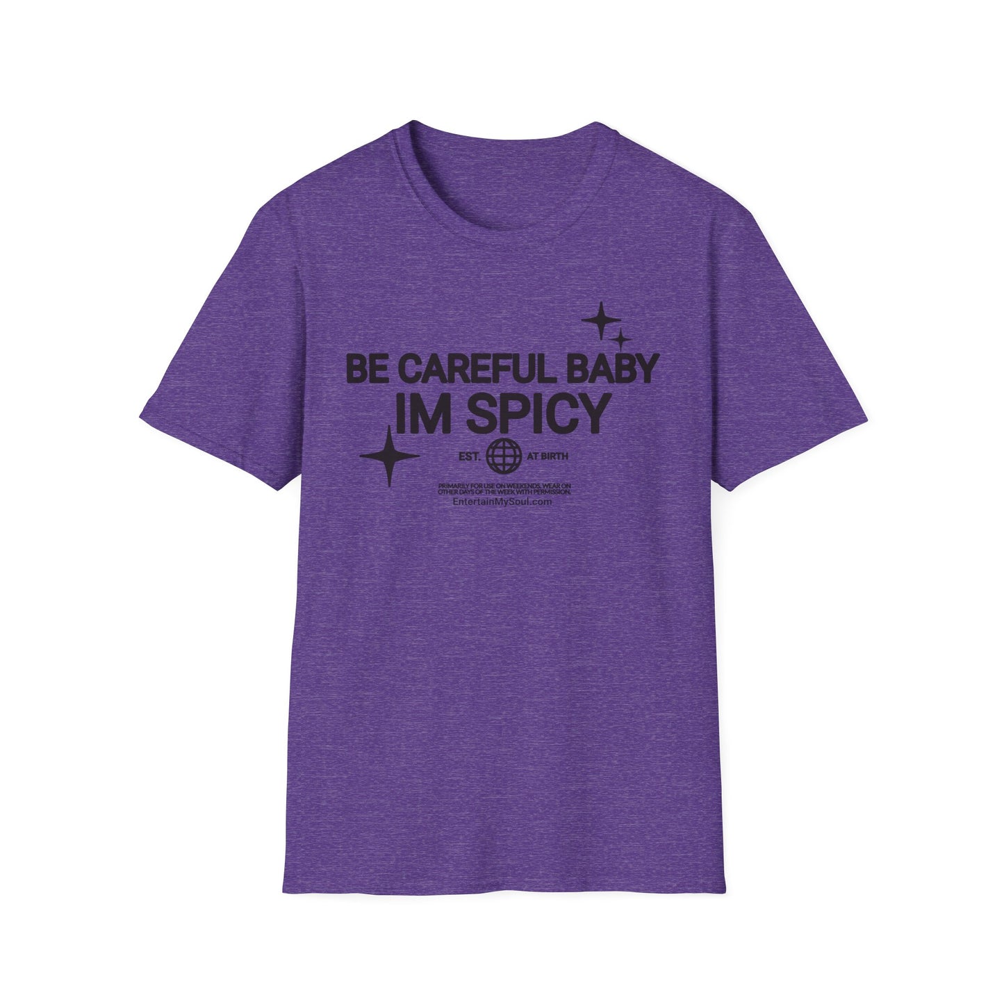 Be Careful Baby Im Spicy Unisex Softstyle T-Shirt