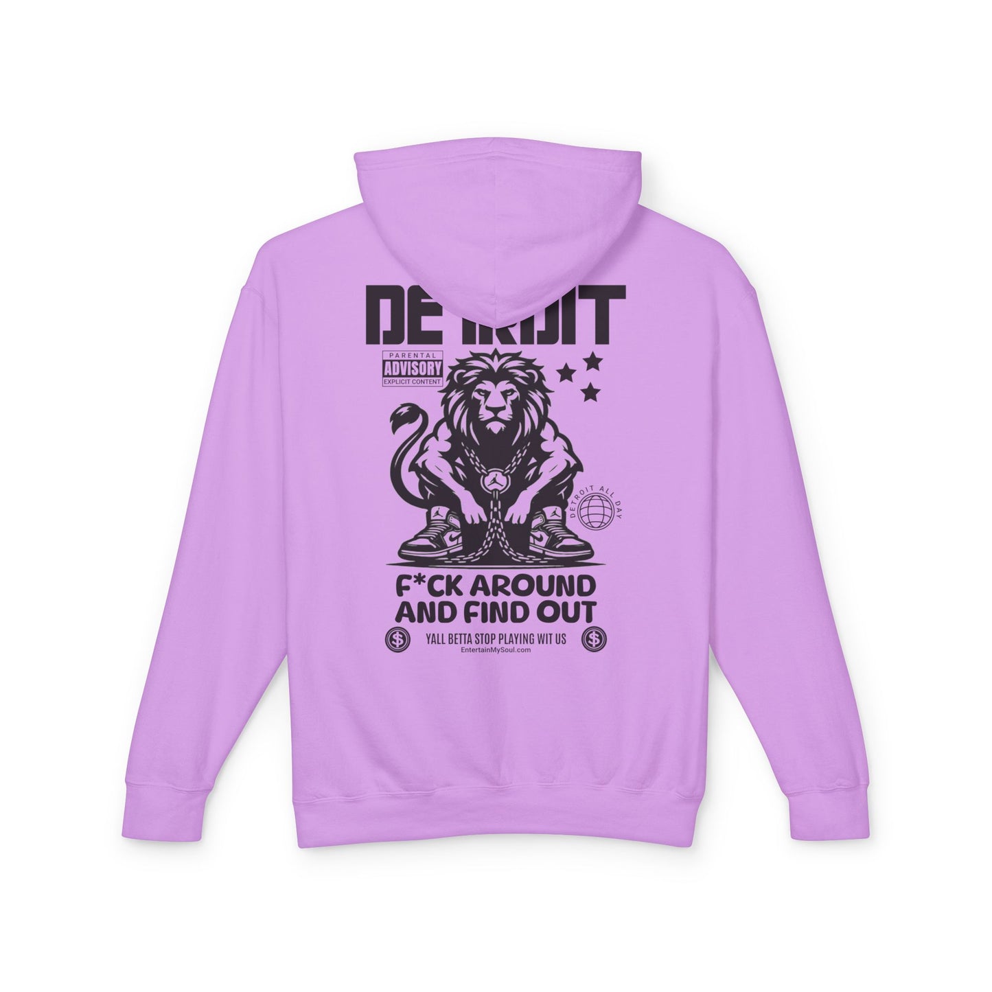 F*ck Around and Find Out Hoodie, Unisex Lightweight Sweatshirt for Casual Wear, Streetwear, Cool Gift for Detroit Fans, Vintage Style