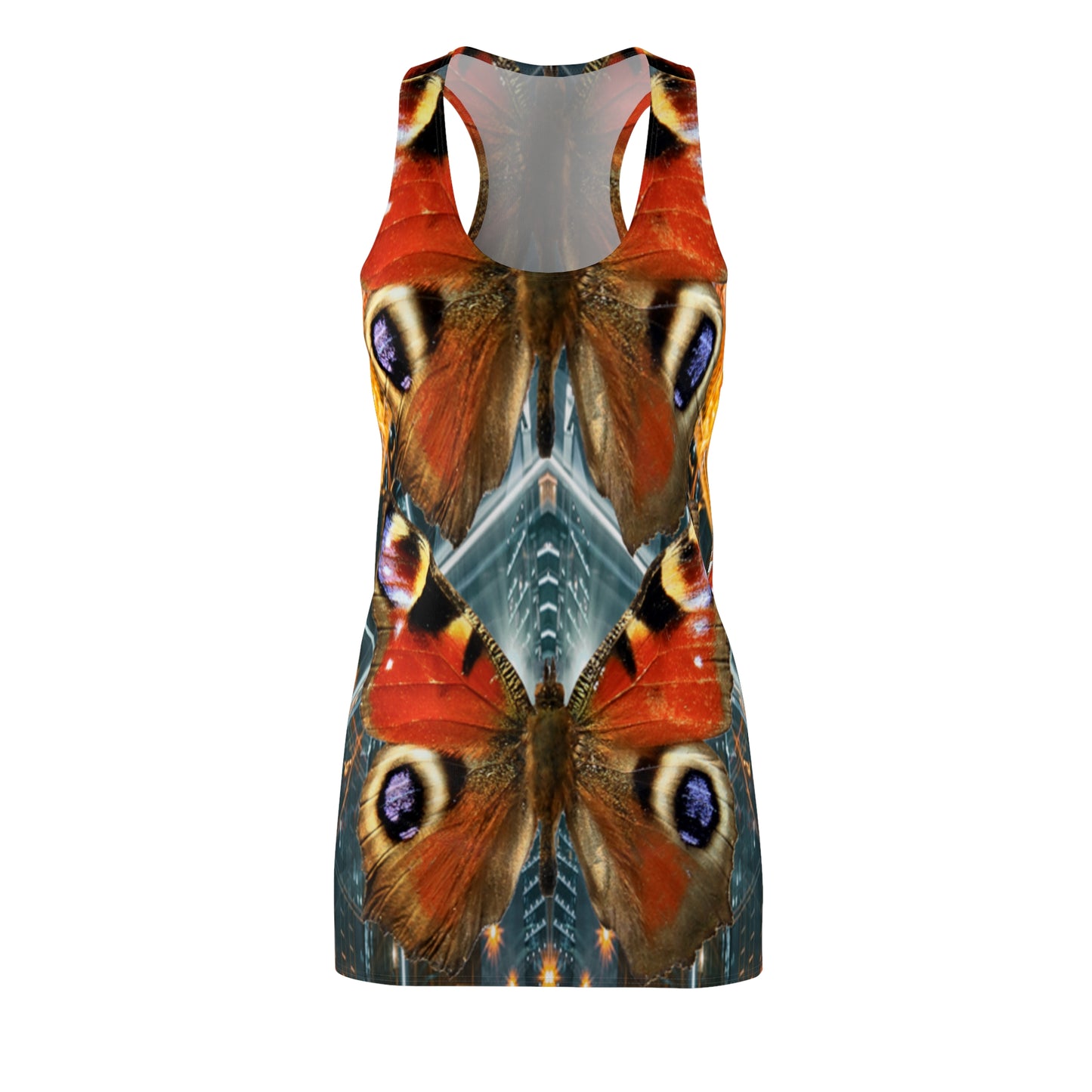 Butterflies Women's Cut & Sew Racerback Dress (AOP)