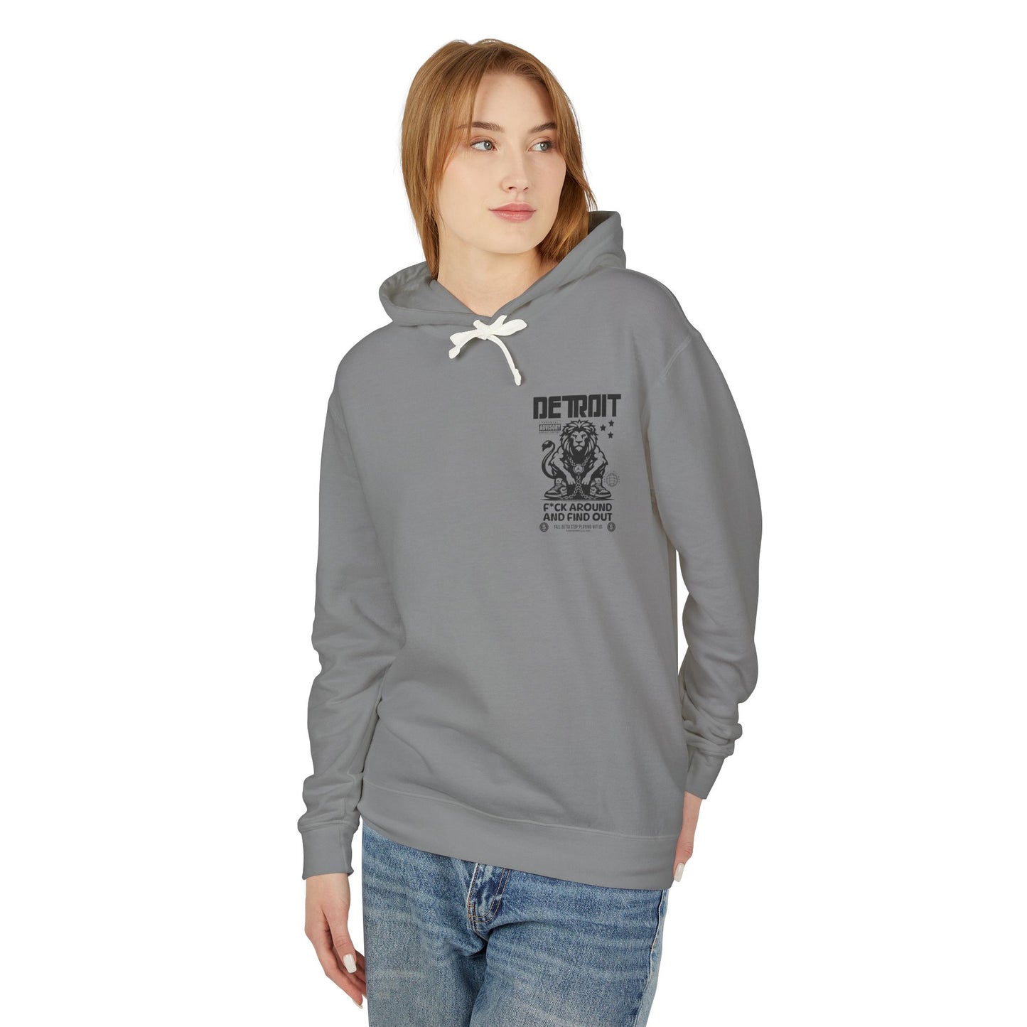 F*ck Around and Find Out Hoodie, Unisex Lightweight Sweatshirt for Casual Wear, Streetwear, Cool Gift for Detroit Fans, Vintage Style