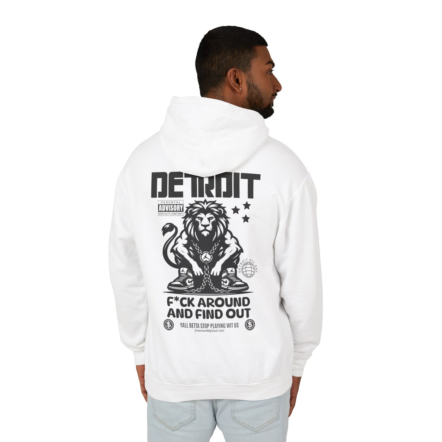 F*ck Around and Find Out Hoodie, Unisex Lightweight Sweatshirt for Casual Wear, Streetwear, Cool Gift for Detroit Fans, Vintage Style