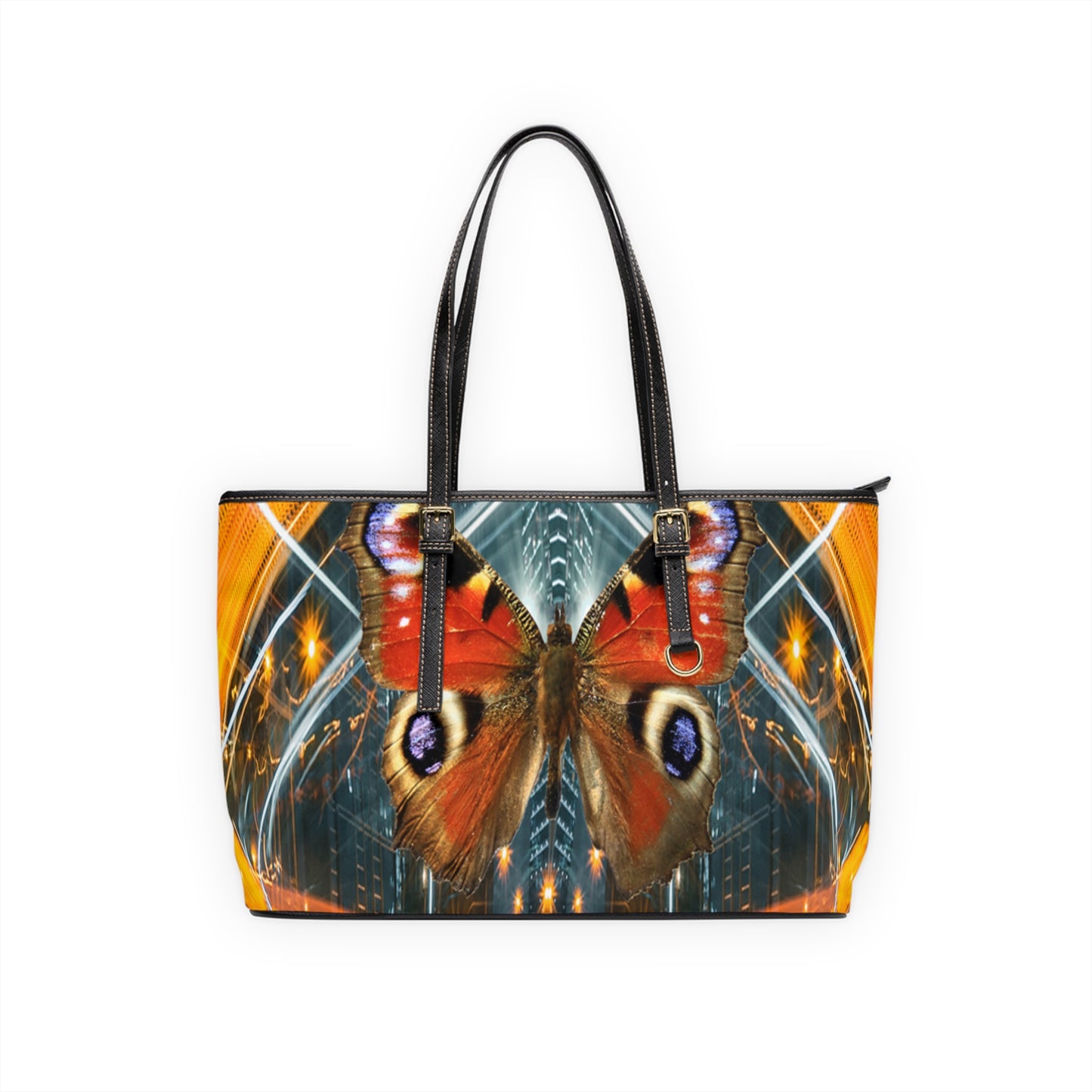 Butterflies PU Leather Shoulder Bag