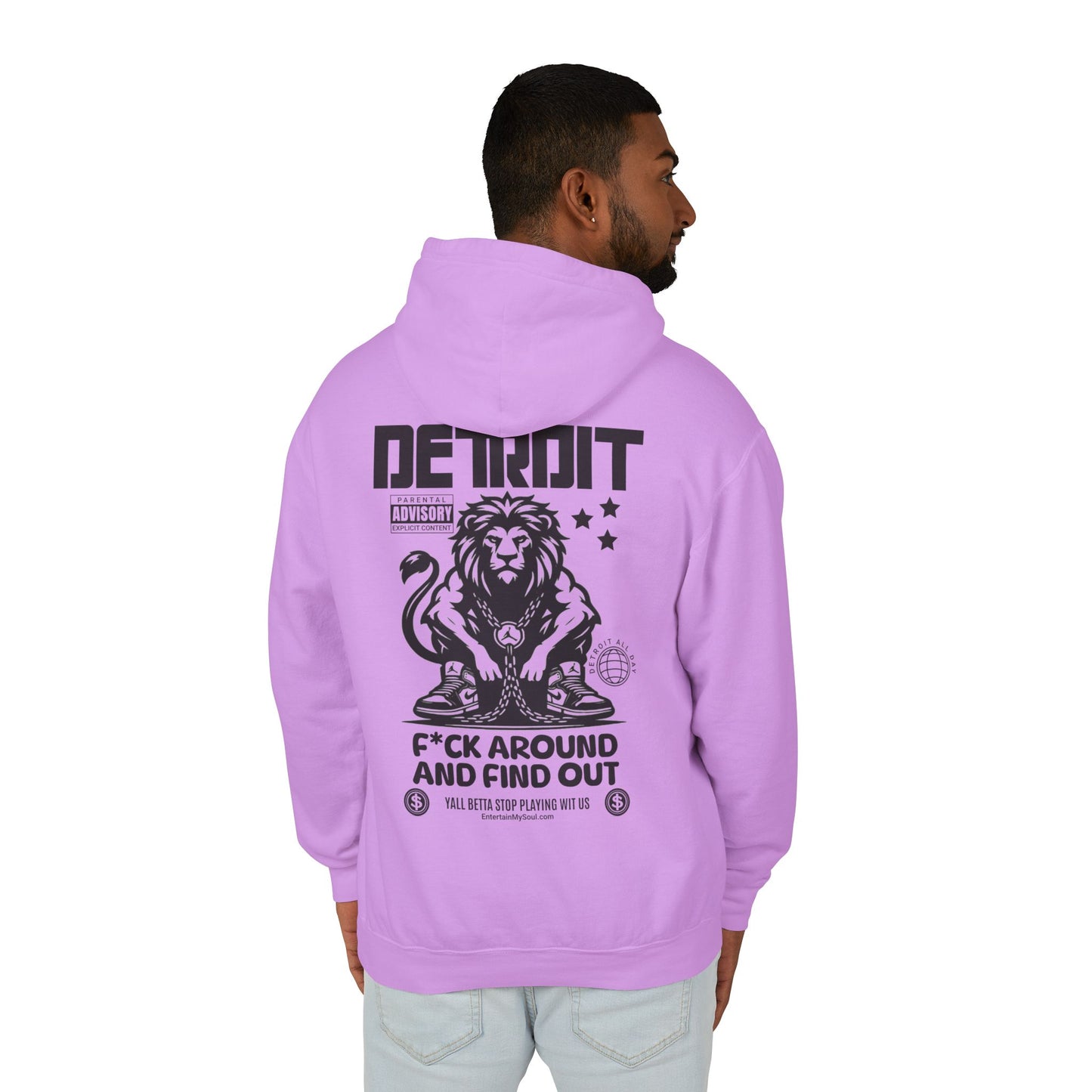 F*ck Around and Find Out Hoodie, Unisex Lightweight Sweatshirt for Casual Wear, Streetwear, Cool Gift for Detroit Fans, Vintage Style