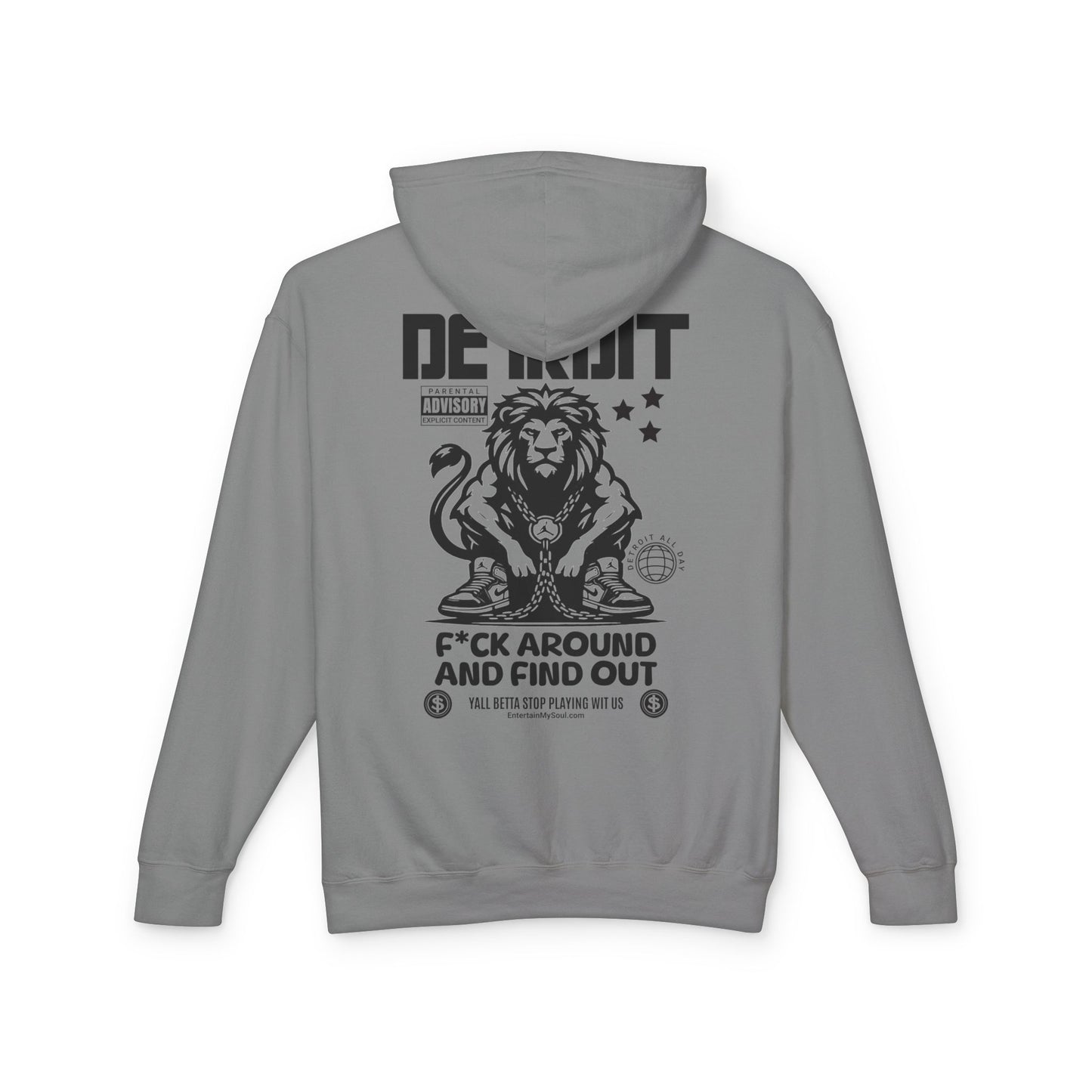 F*ck Around and Find Out Hoodie, Unisex Lightweight Sweatshirt for Casual Wear, Streetwear, Cool Gift for Detroit Fans, Vintage Style