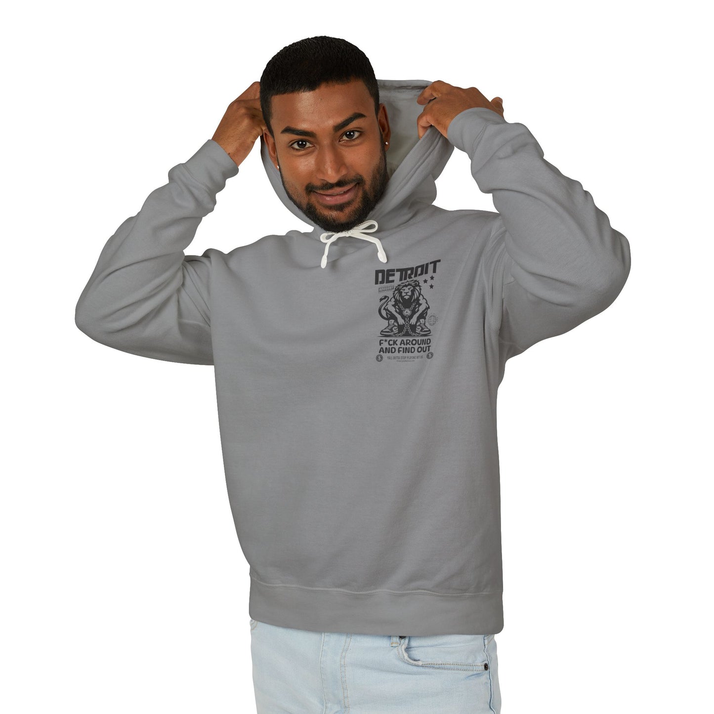 F*ck Around and Find Out Hoodie, Unisex Lightweight Sweatshirt for Casual Wear, Streetwear, Cool Gift for Detroit Fans, Vintage Style