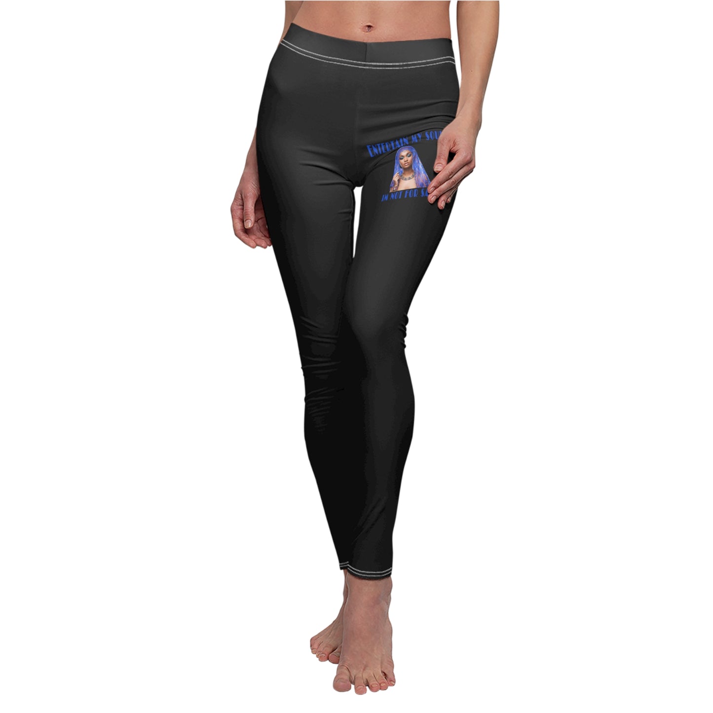 Entertain My Soul Im Not For Sale Women's Cut & Sew Casual Leggings (AOP)