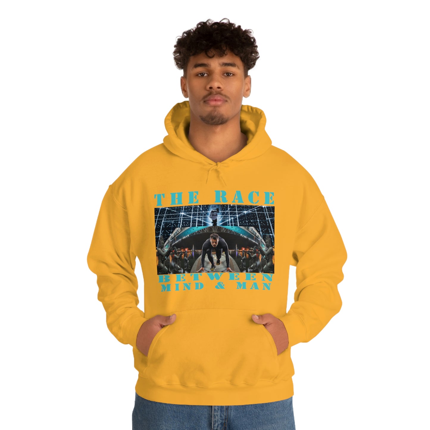 Unisex The Race Between Mind and Man Heavy Blend™ Hooded Sweatshirt