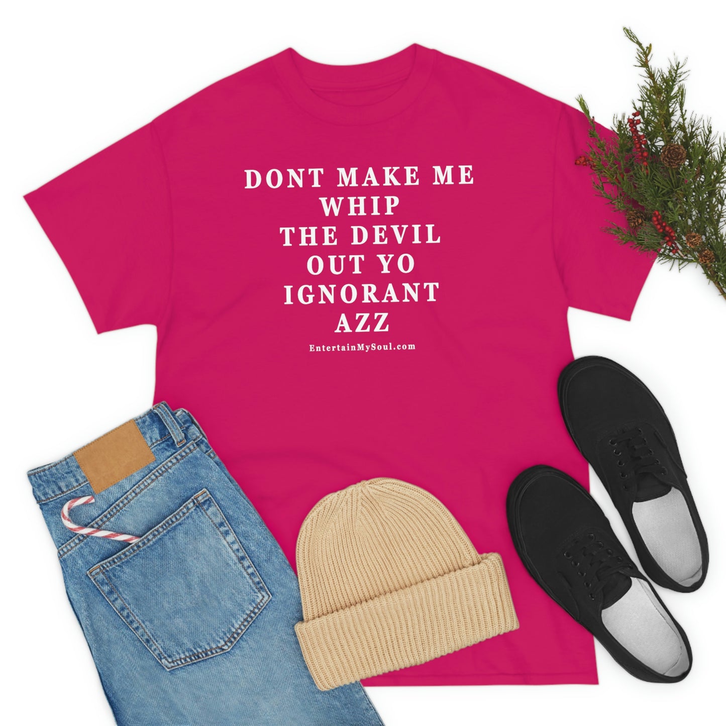 Unisex Heavy Cotton Tee Words Dont Make Me Whip the Devil Out Yo Ignorant Azz