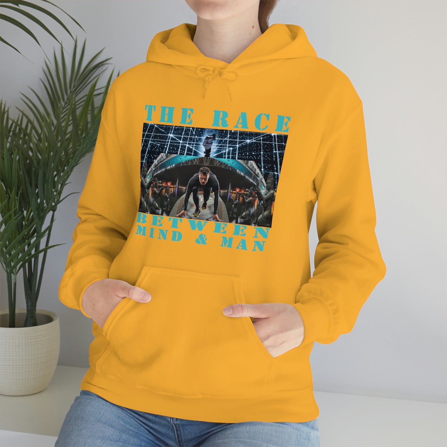 Unisex The Race Between Mind and Man Heavy Blend™ Hooded Sweatshirt